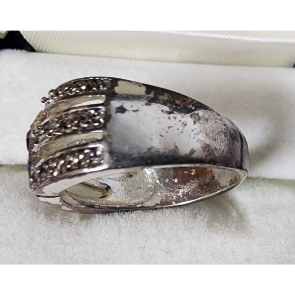 Vintage Sterling Silver Gem Cluster Ring With Peridot  Vintage Silver Multi‑Gemstone Ring Size 9.75 w/ Box – Colorful Cluster Design